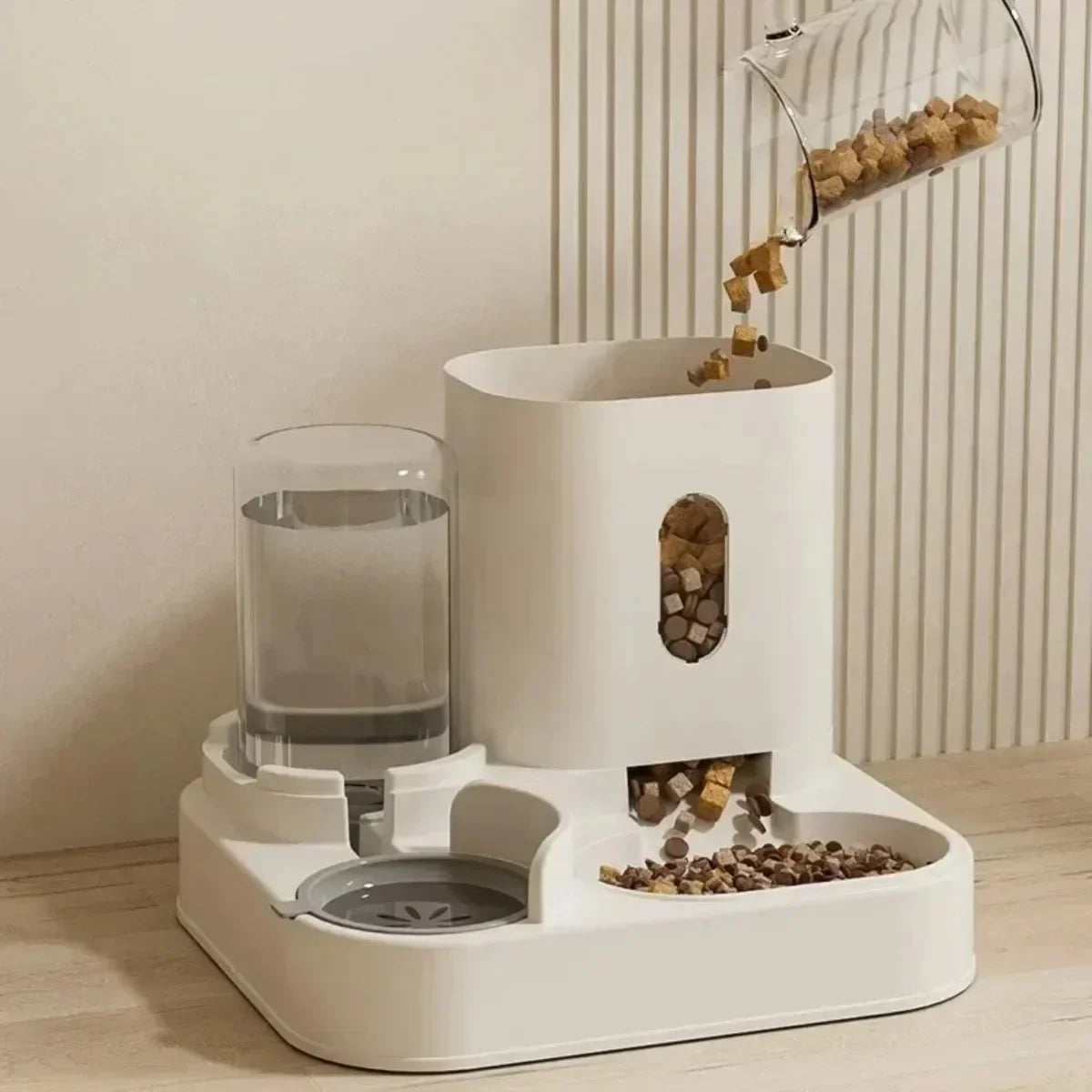 Automatic Pet Feeder & Water Dispenser – Dual Bowl Design for Cats & Dogs, Gravity Refill System, 2L Capacity