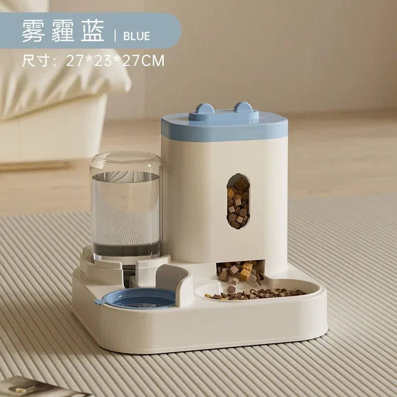 Automatic Pet Feeder & Water Dispenser – Dual Bowl Design for Cats & Dogs, Gravity Refill System, 2L Capacity
