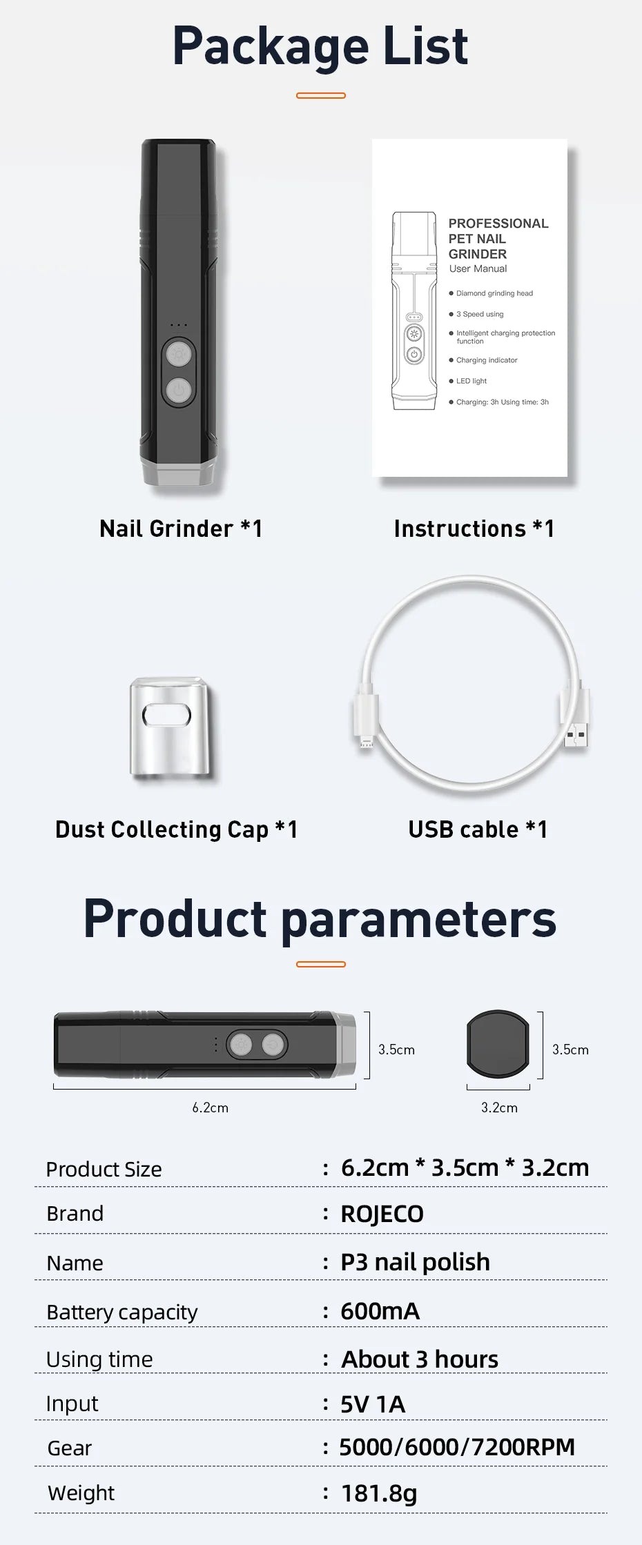 Electric Pet Nail Grinder