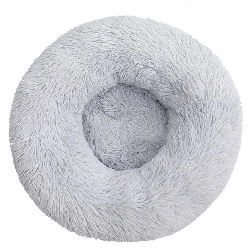 Round Plush Pet Bed (40–90cm) – Ultra-Soft Donut Bed for Cats & Medium to Large Dogs