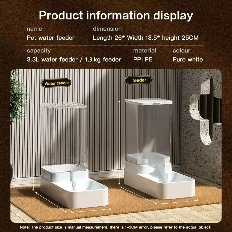 Automatic Food & Water Dispenser for Pets – Dual Gravity System