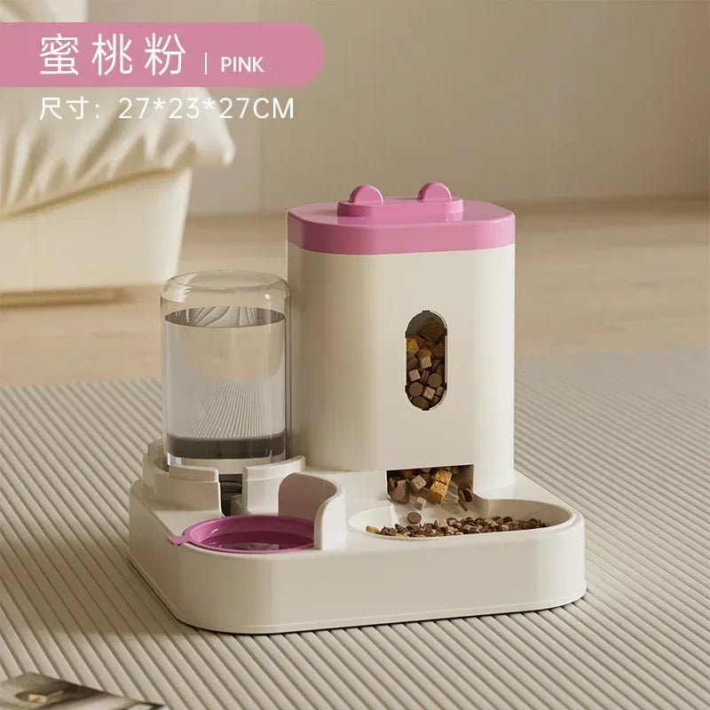 Automatic Pet Feeder & Water Dispenser – Dual Bowl Design for Cats & Dogs, Gravity Refill System, 2L Capacity