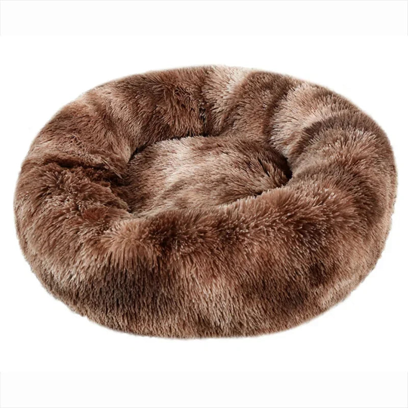 Round Plush Pet Bed (40–90cm) – Ultra-Soft Donut Bed for Cats & Medium to Large Dogs