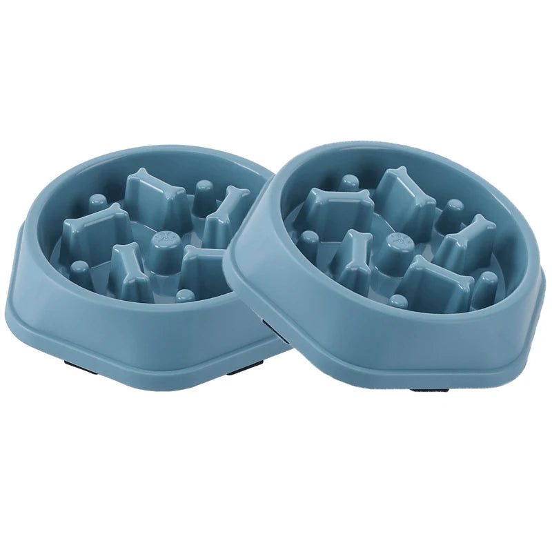 Slow Feeder Dog Bowl – Anti-Gulp Design with Bone Maze