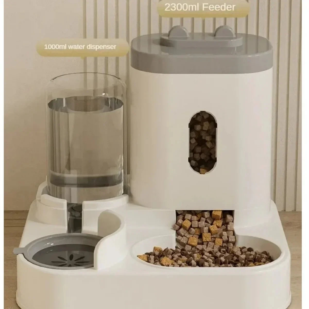 Automatic Pet Feeder & Water Dispenser – Dual Bowl Design for Cats & Dogs, Gravity Refill System, 2L Capacity