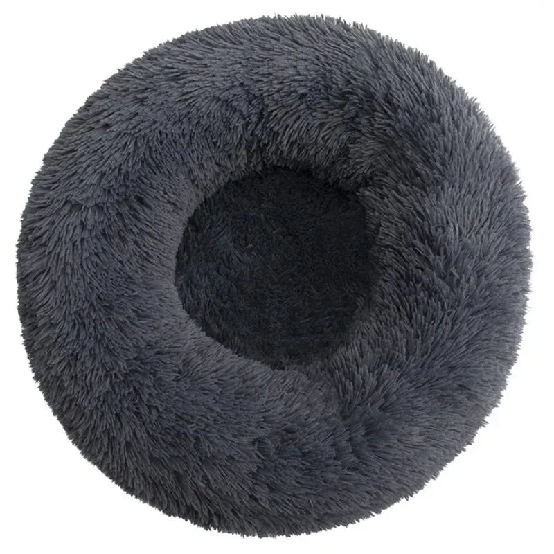 Round Plush Pet Bed (40–90cm) – Ultra-Soft Donut Bed for Cats & Medium to Large Dogs