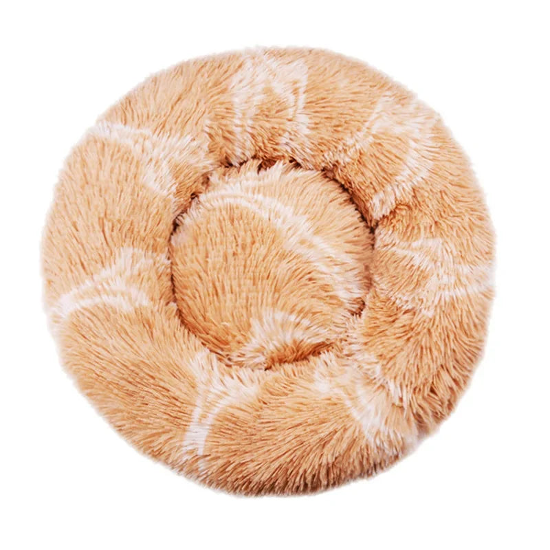 Round Plush Pet Bed (40–90cm) – Ultra-Soft Donut Bed for Cats & Medium to Large Dogs
