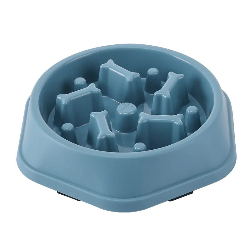 Slow Feeder Dog Bowl – Anti-Gulp Design with Bone Maze
