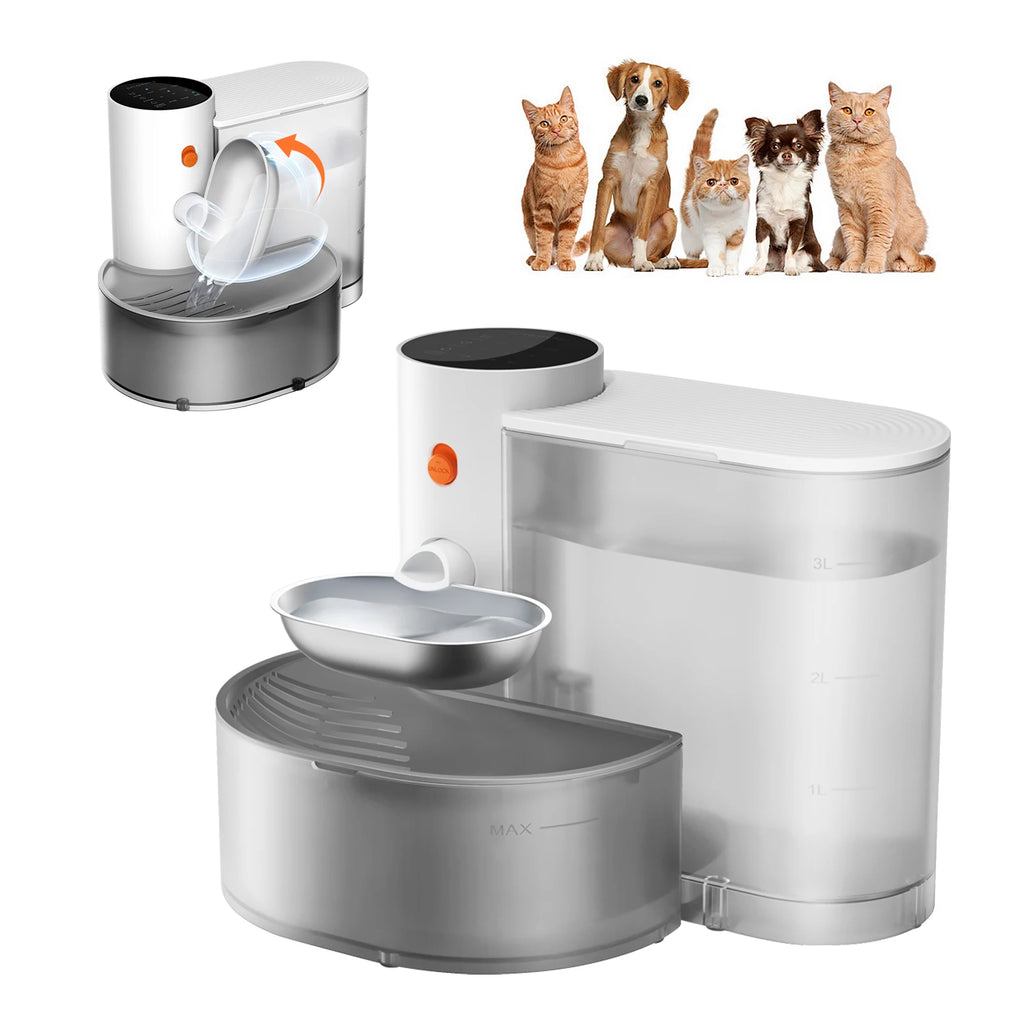Automatic Pet Water Fountain – 3L Transparent Reservoir, Detachable Bowl for Cats & Dogs