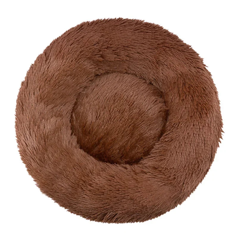 Round Plush Pet Bed (40–90cm) – Ultra-Soft Donut Bed for Cats & Medium to Large Dogs