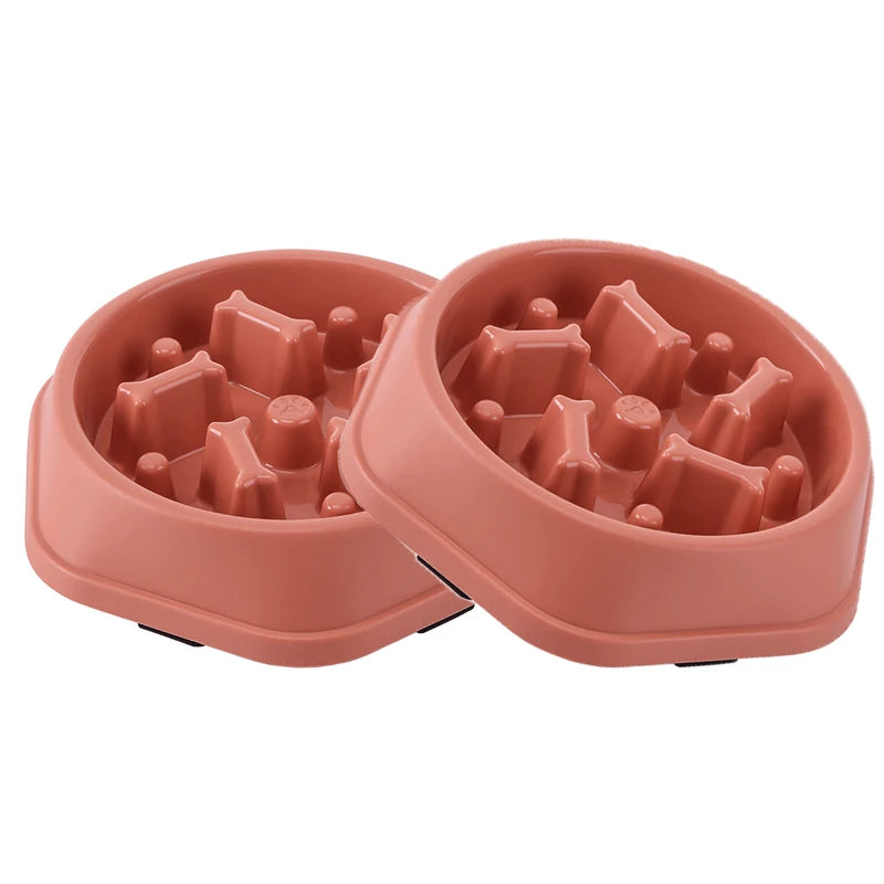 Slow Feeder Dog Bowl – Anti-Gulp Design with Bone Maze