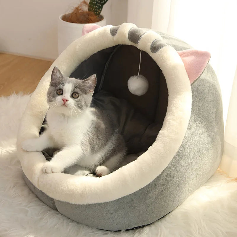 Deep Sleep Cat & Small Dog Bed Cartoon Pet Bed Foldable Removable Washable Pet Bed