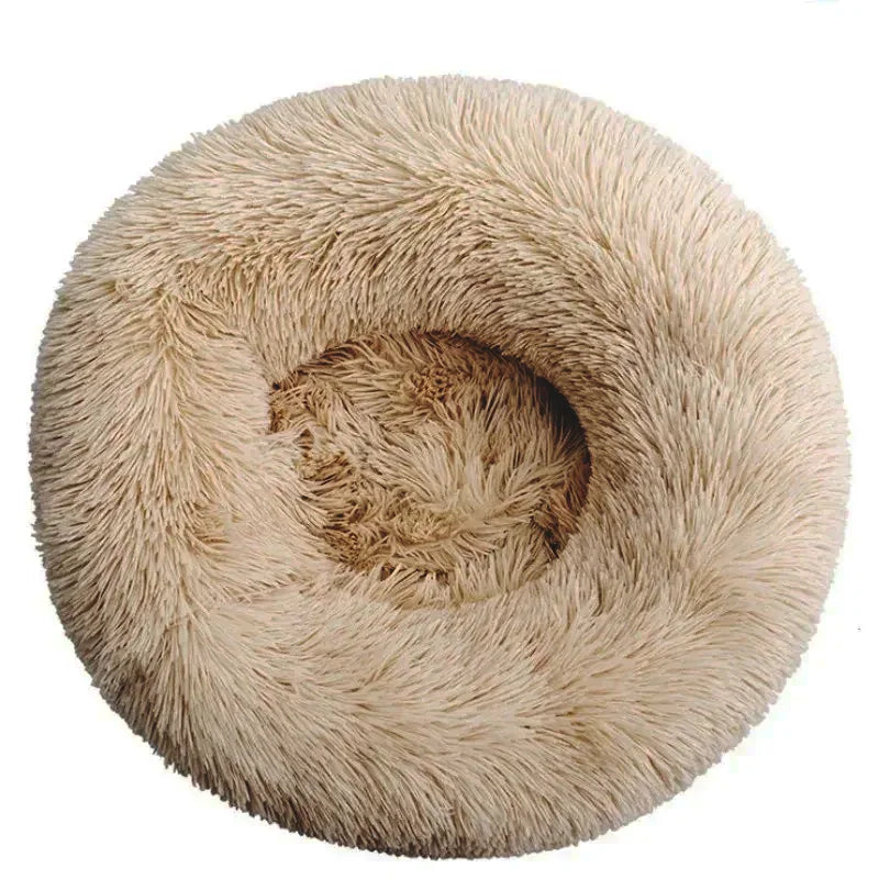 Round Plush Pet Bed (40–90cm) – Ultra-Soft Donut Bed for Cats & Medium to Large Dogs