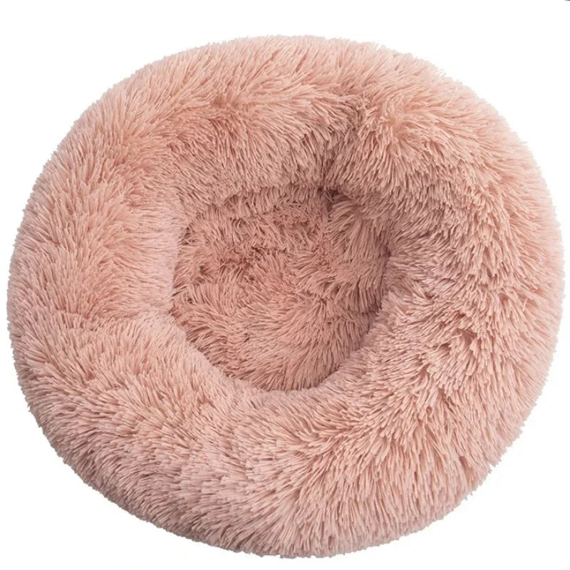 Round Plush Pet Bed (40–90cm) – Ultra-Soft Donut Bed for Cats & Medium to Large Dogs