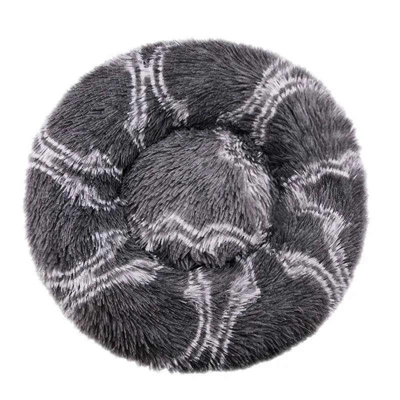 Round Plush Pet Bed (40–90cm) – Ultra-Soft Donut Bed for Cats & Medium to Large Dogs