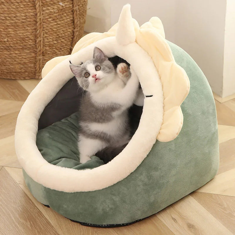 Deep Sleep Cat & Small Dog Bed Cartoon Pet Bed Foldable Removable Washable Pet Bed