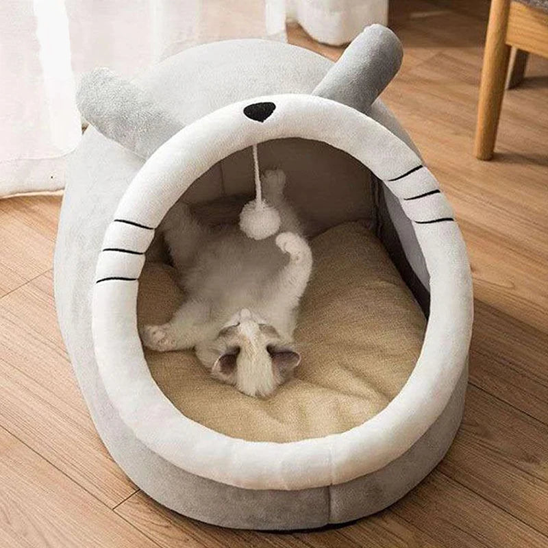 Deep Sleep Cat & Small Dog Bed Cartoon Pet Bed Foldable Removable Washable Pet Bed