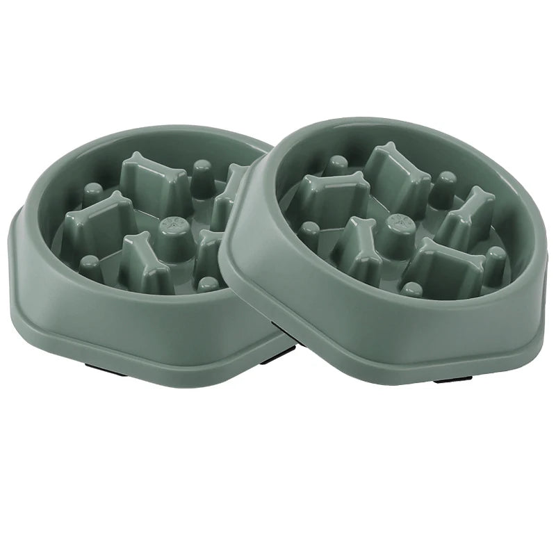 Slow Feeder Dog Bowl – Anti-Gulp Design with Bone Maze