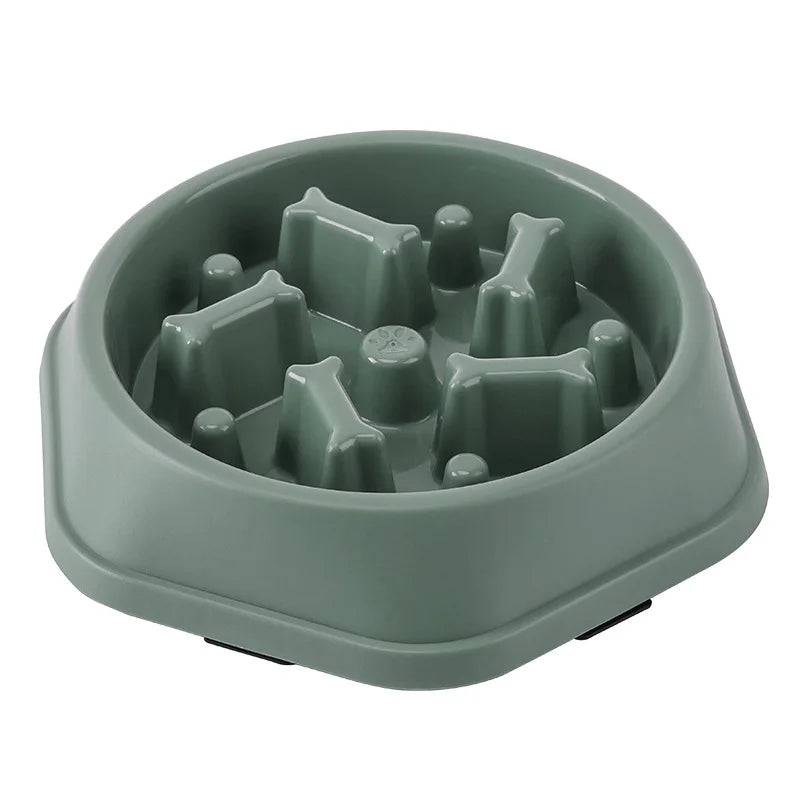 Slow Feeder Dog Bowl – Anti-Gulp Design with Bone Maze